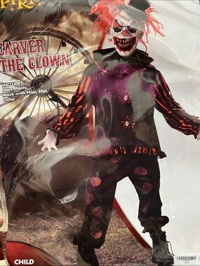 Spirit Scary Carver The Clown Kids Costume - Black & Red